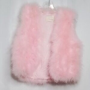 MUSTARD SEED PINK OSTRICH HAIR/FEATHER VEST SIZE M